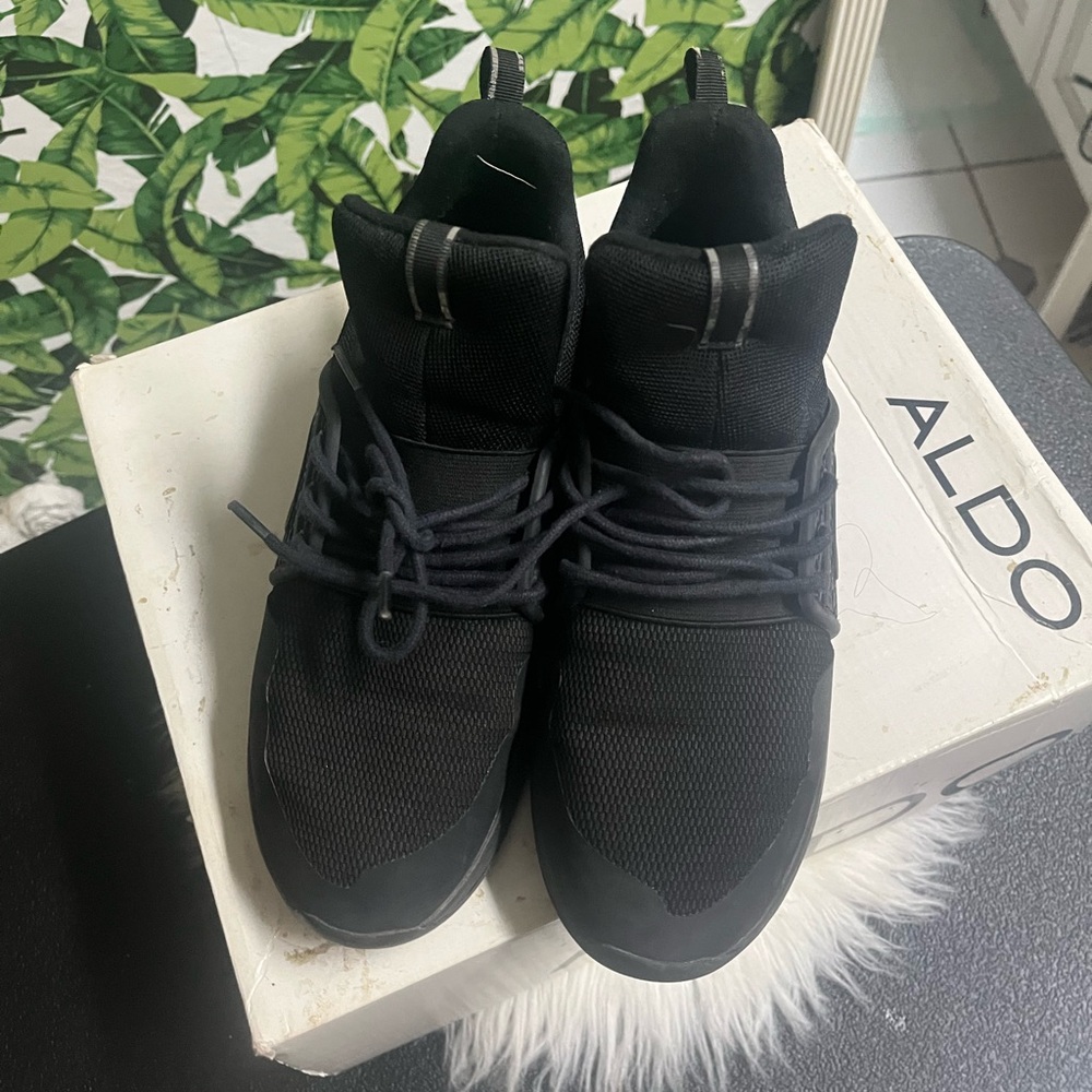 Aldo Black Lace-Up Sneakers